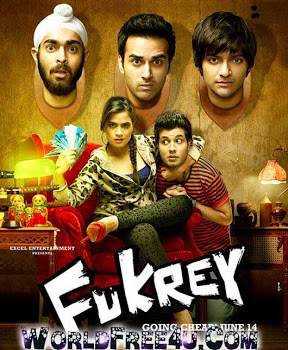 Poster Of Hindi Movie Fukrey (2013) Free Download Full New Hindi Movie Watch Online At worldfree4u.com