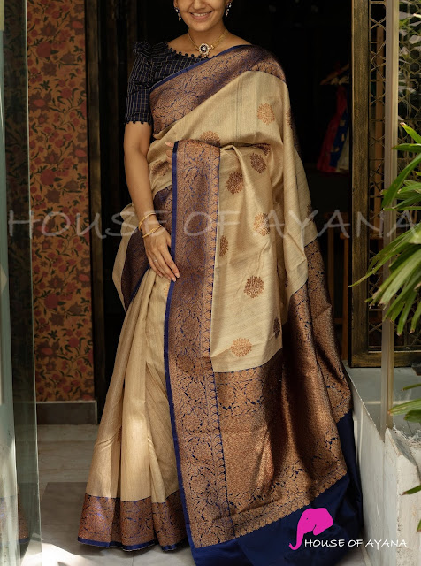 Banaras LightWeight Handwoven Tussar Silk Sarees