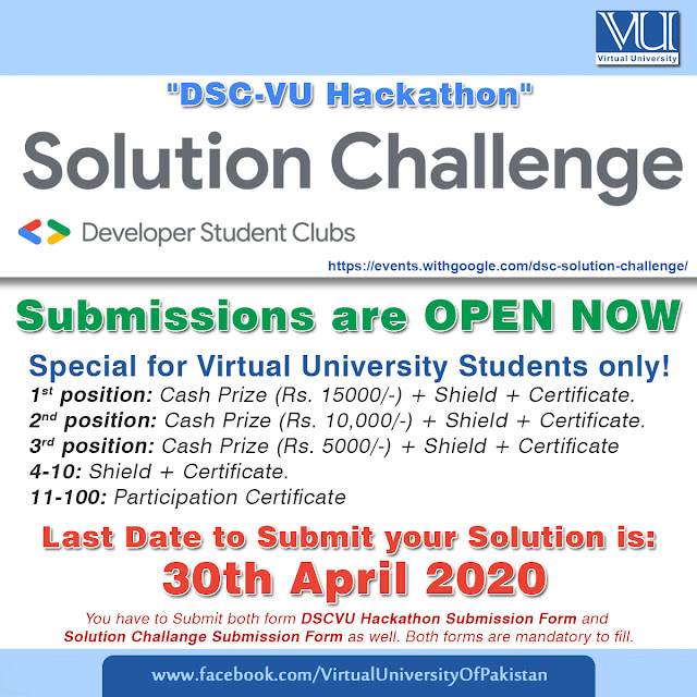 DSC solution challenge with Special offer for VU students