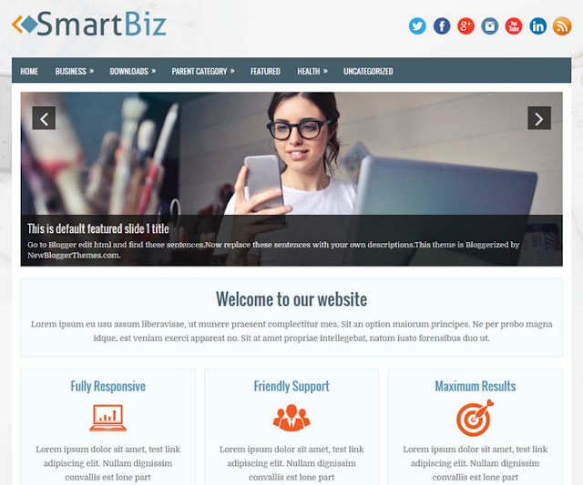 SmartBiz Blogger Template - Tema Blog Bisnis dan Organisasi