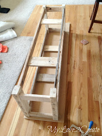 adding support boards and measuring top board for bench