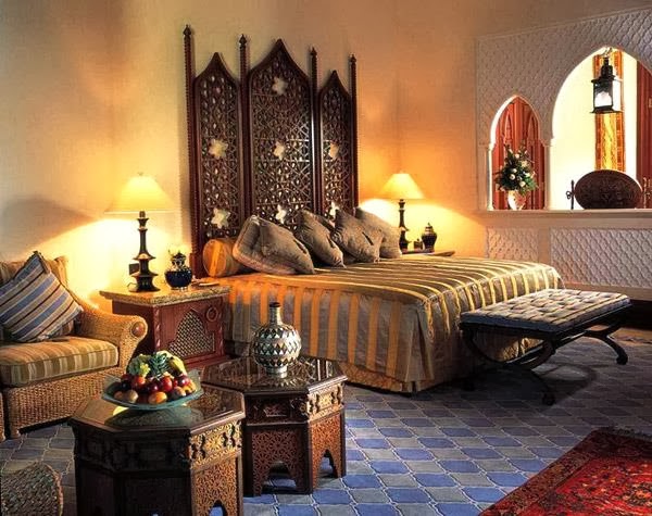 Interior decorating bedroom in Arabic style