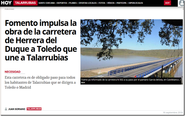 Screenshot_2018-09-22 Fomento impulsa la obra de la carretera de Herrera del Duque a Toledo que une a Talarrubias