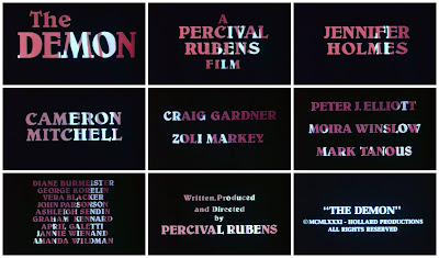 Title cards for Percival Rubens' THE DEMON (1981)