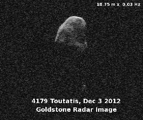 Imágen del asteroide Toutatis el 03 de Diciembre de 2012