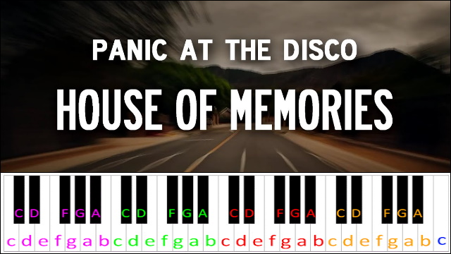 House of Memories by Panic! At The Disco Piano / Keyboard Easy Letter Notes for Beginners