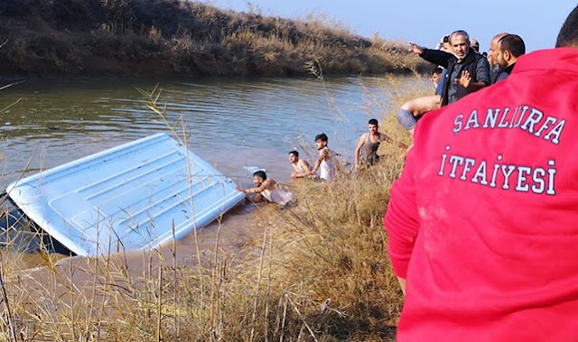Şanlıurfa’da göçmenleri taşıyan araç sulama kanalına düştü! 9 kişi öldü