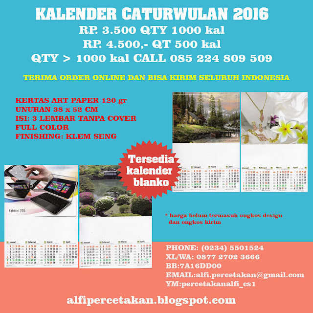 Kalender Caturwulan Kertas Art Paper 120 gr