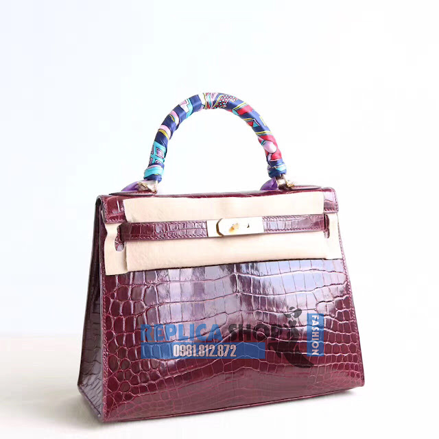 Túi xách hermes kelly da cá sấu 