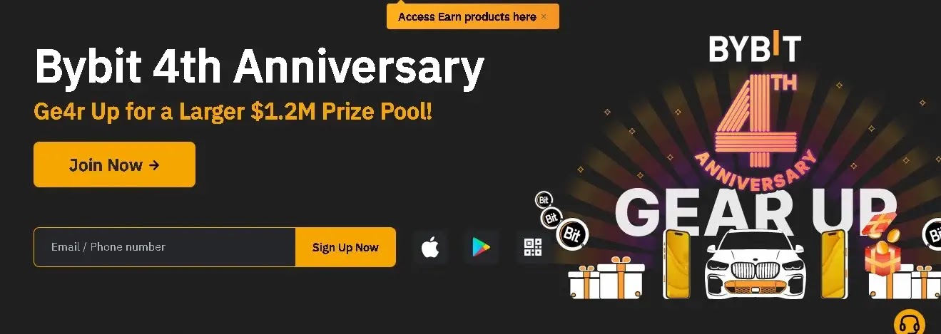 Showing how to win amazing prizes in bybit 4th anniversary promo