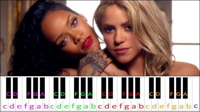 Can't Remember to Forget You by Shakira ft. Rihanna (Hard Version) Piano / Keyboard Easy Letter Notes for Beginners