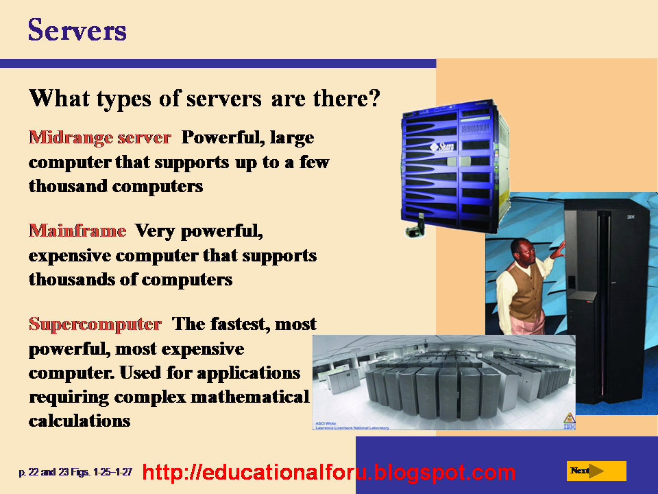 Servers. What types of servers are there?