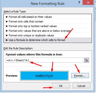 Use a formula to determine which cells to format