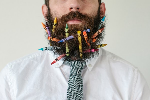 Will It Beard - a photo series testing which random objects can be stuck into a beard - Happiness is...