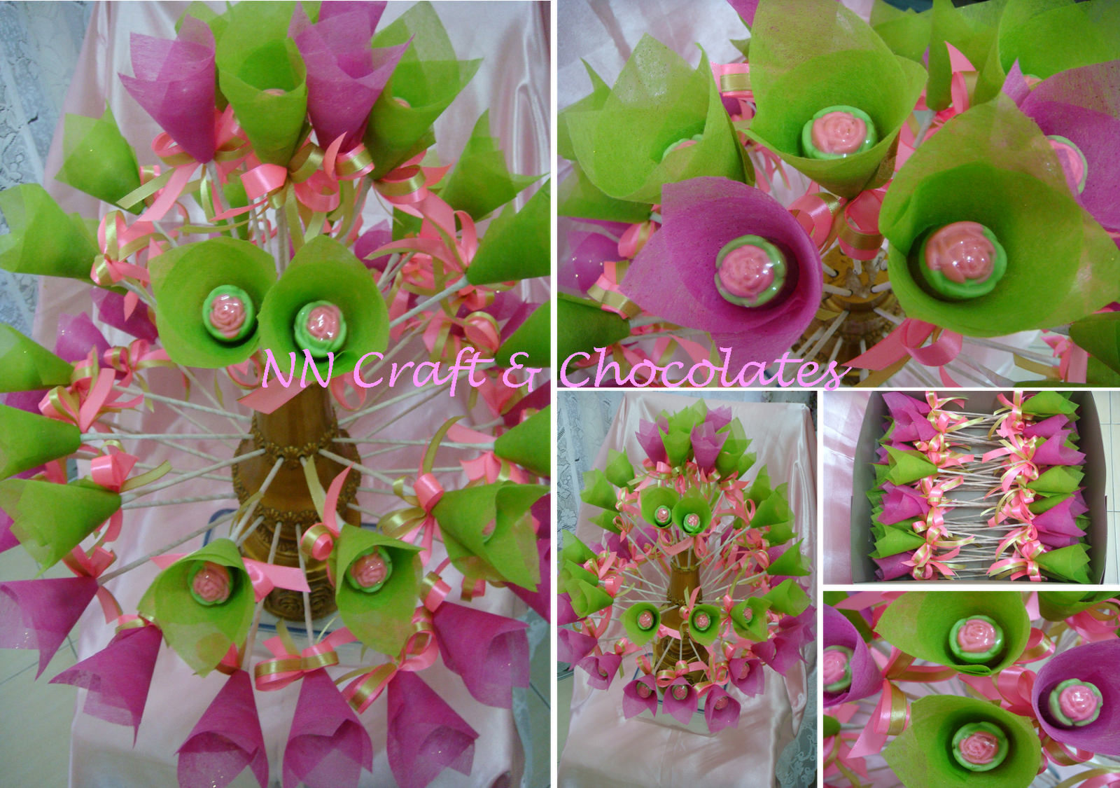 NN Craft Chocolates Bunga  Coklat  Pahar Theme Pink 