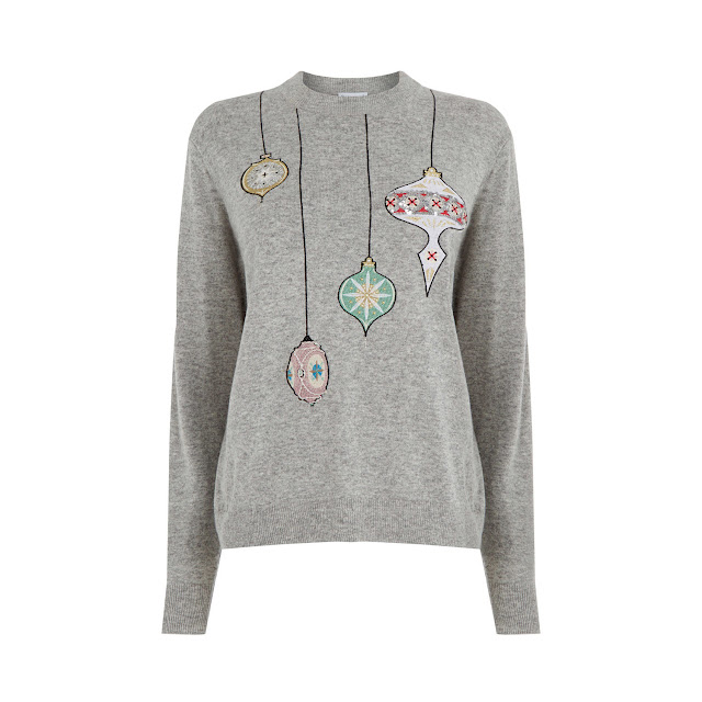 warehouse christmas bauble jumper, 