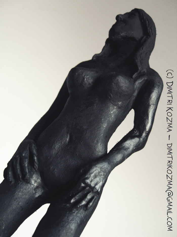 Ebony Naked Woman Sculpture by Dimitri Kozma