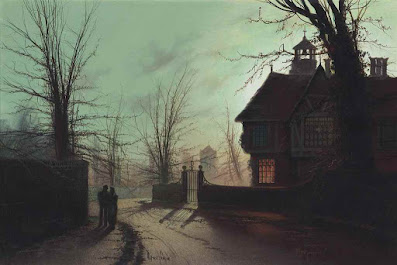 Wilfred Jenkins, Lovers on a moonlit street painting