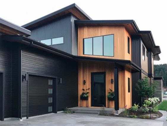 Wooden House Design Combination of Brown and Black