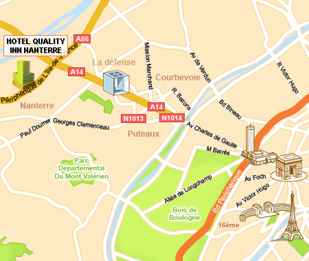 Carte De France. Carte de Nanterre Route