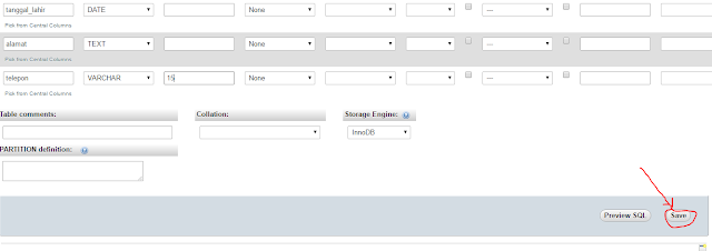 Belajar PHP dan MySQL Membuat Tabel Database di PhpMyAdmin