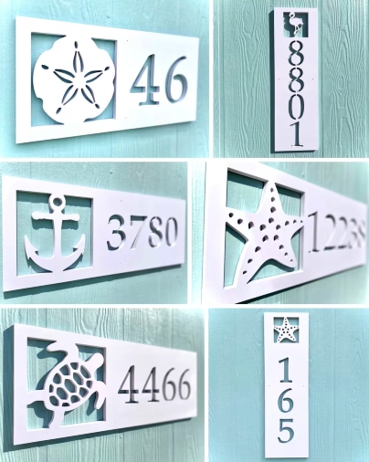 Coastal House Address Street Number Signs