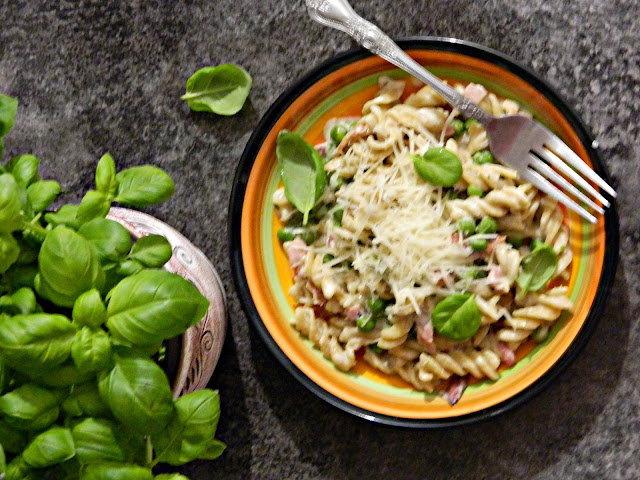 Fusilli integrali cu mazare si bacon