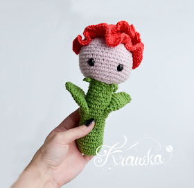 Krawka: Little prince and rose baby rattle crochet pattern by Krawka - perfect and original baby shower gift for a newborn