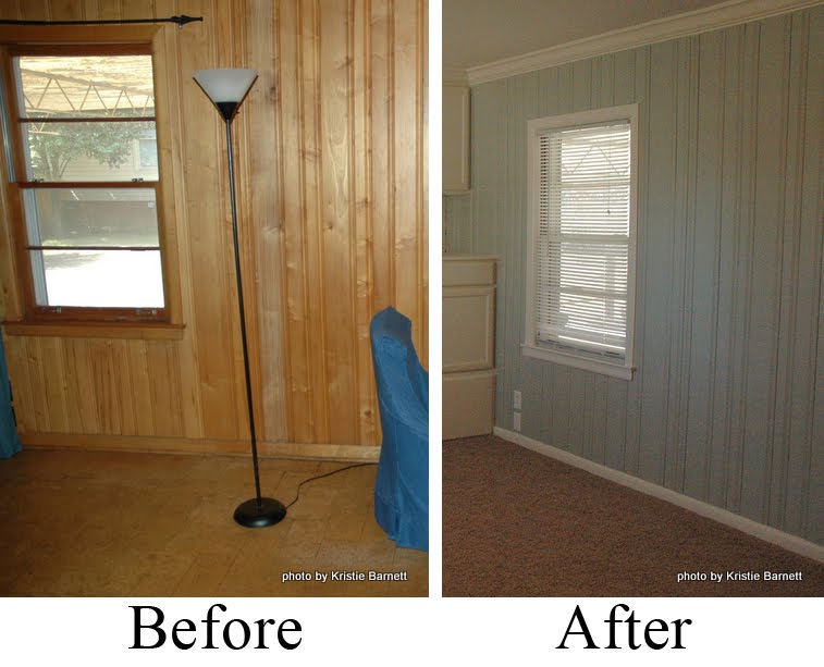 Painting Over Wood Paneling Before and After