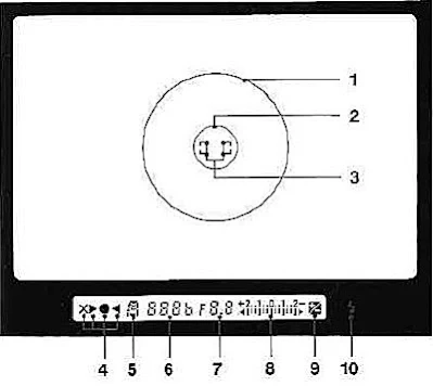 Nikon F-801s, Viewfinder readout