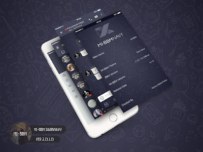 Download Mi BBM Mod Dark Navy V2.13.1.13 Apk Dual BBM