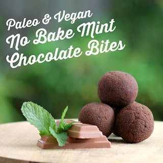 Grain Free No Bake Mint Chocolate Bites Recipe - low fat, gluten free, vegan, paleo, clean eating recipe, sugar free