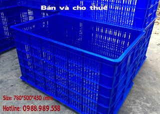 cho thuê rổ nhựa vuông kích thước lớn