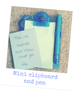 mini clipboard and pen