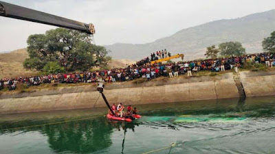 40 people died and several others disappeared ,bus crashed off a bridge on the Bansagar Canal near Patna village in the Sidhi , Madhyapradesh