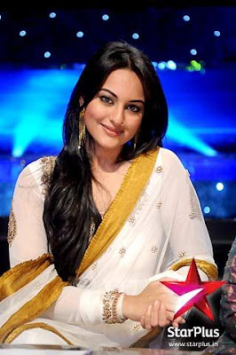 sonakshi sinha in white saree