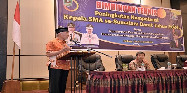 Gubernur Mahyeldi : Peran Kepala Sekolah Untuk Kemajuan Mutu Pendidikan Agar Tidak Tergilas Zaman