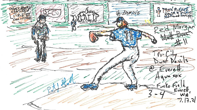 Reid Morgan, Pitcher, Everett Aquasox Drawing