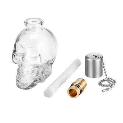 Glass Skull Tiki Light Torch, Outdoor Decoration Tabletop And Lantern