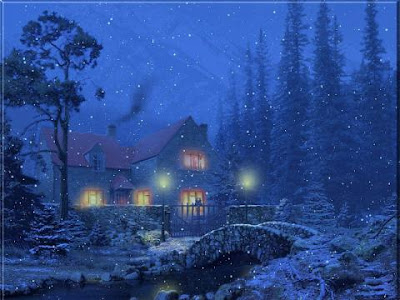 Christmas Cottage Wallpaper