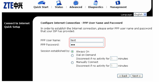 PPP User Name And PPP Password