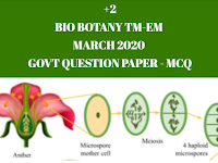 CLASS 12 (+2) BIO BOTANY TM-EM MARCH 2020 GOVT QUESTION PAPER MCQ 1 MARK QUESTIONS - ONLINE TEST - QUESTIONS 01-08