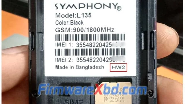 Symphony L135 HW2 Flash File 6531E Download 100% Tested