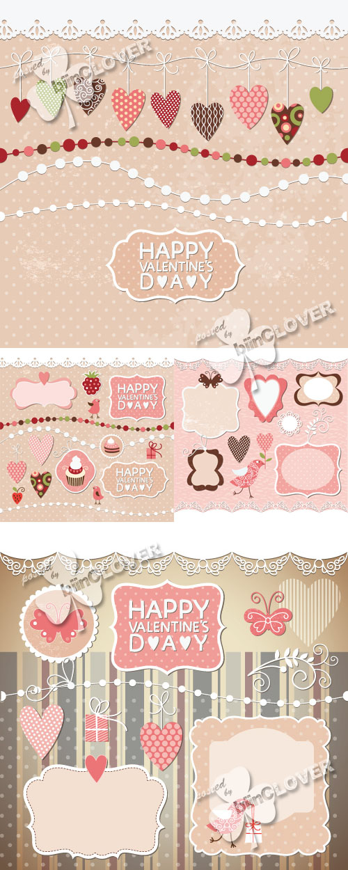 Valentine's day decoration vector set 1 2013