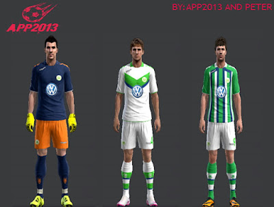 PES 2013 NEW KITS WOLFSBURG 15-16 BY APP2013 AND PETER