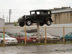 black model t on pole