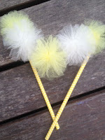  Tulle, Pom Pom, Chevron, Yellow, Cake Garland