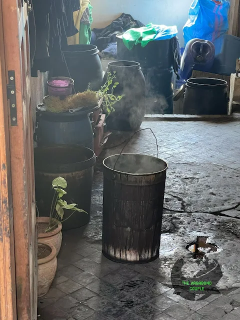 Traditional color dying of clothes at Souk Sabbaghine, Fes el-Bali, Fez, Morocco