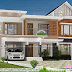 2365 square feet 5 BHK house rendering mixed roof style