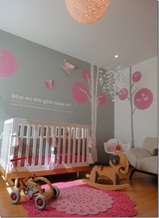 pink grey modern nursery